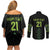 Custom New Zealand Maori Koru Koiri Motif Couples Matching Off Shoulder Short Dress and Long Sleeve Button Shirt