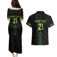 Custom New Zealand Maori Koru Koiri Motif Couples Matching Puletasi and Hawaiian Shirt