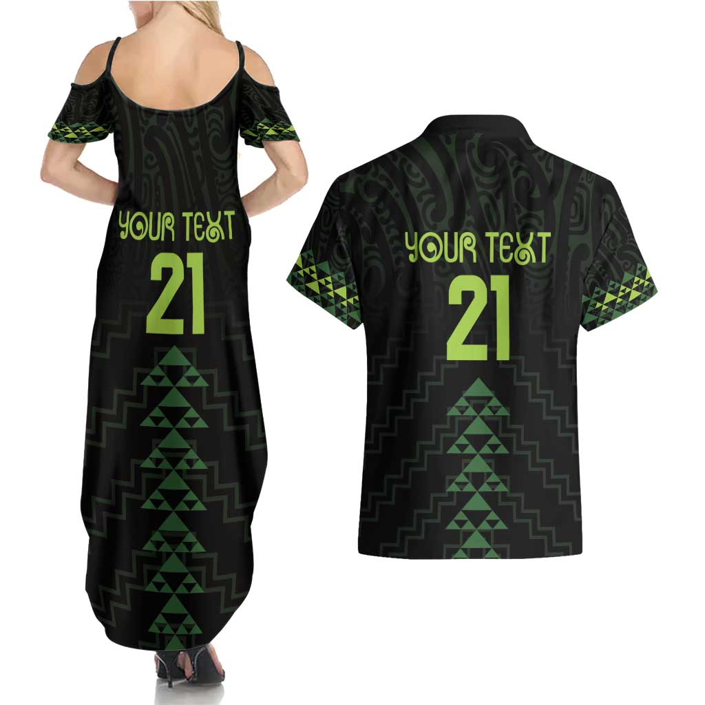 Custom New Zealand Maori Koru Koiri Motif Couples Matching Summer Maxi Dress and Hawaiian Shirt LT9 - Polynesian Pride