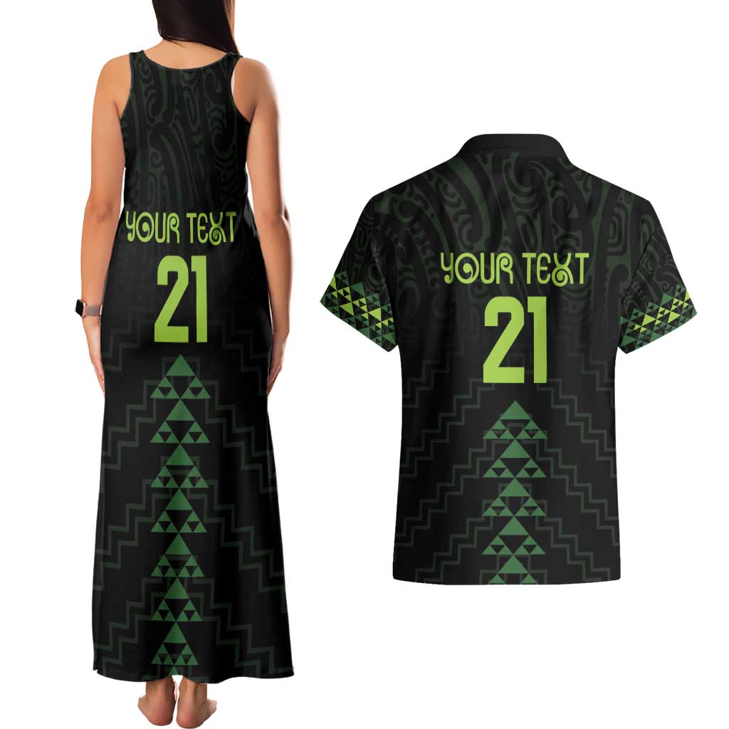 Custom New Zealand Maori Koru Koiri Motif Couples Matching Tank Maxi Dress and Hawaiian Shirt LT9 - Polynesian Pride