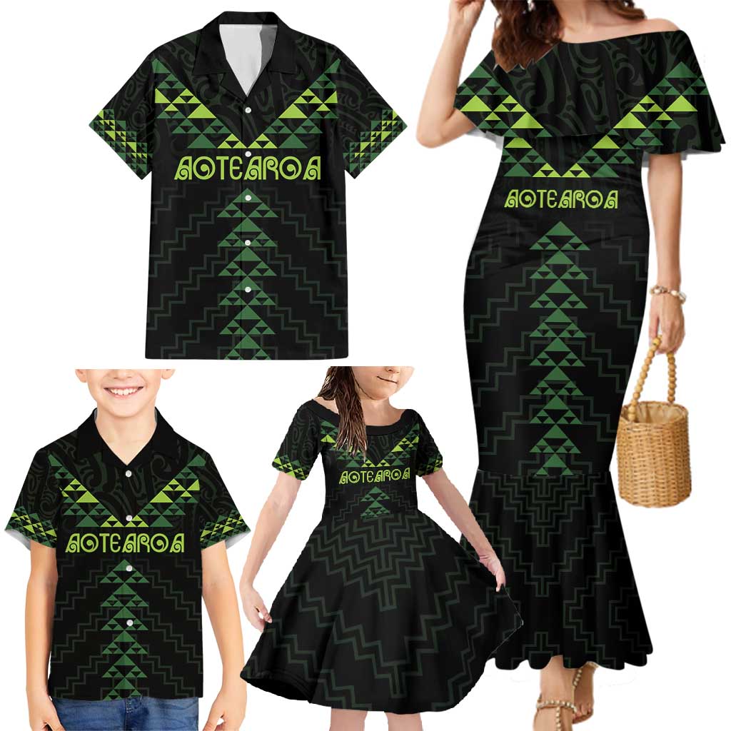 Custom New Zealand Maori Koru Koiri Motif Family Matching Mermaid Dress and Hawaiian Shirt LT9 - Polynesian Pride