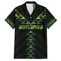 Custom New Zealand Maori Koru Koiri Motif Family Matching Off The Shoulder Long Sleeve Dress and Hawaiian Shirt LT9 Dad's Shirt - Short Sleeve Green - Polynesian Pride
