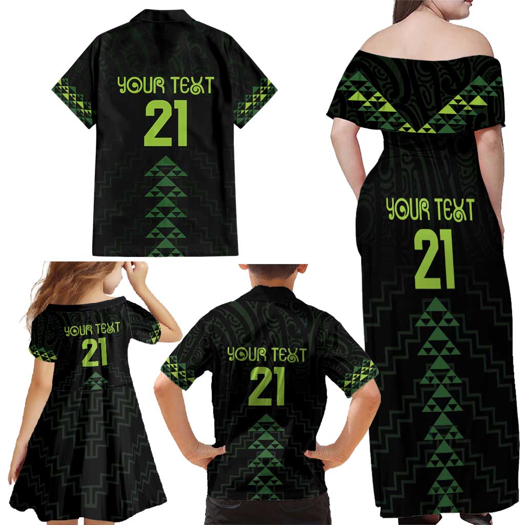 Custom New Zealand Maori Koru Koiri Motif Family Matching Off Shoulder Maxi Dress and Hawaiian Shirt LT9 - Polynesian Pride