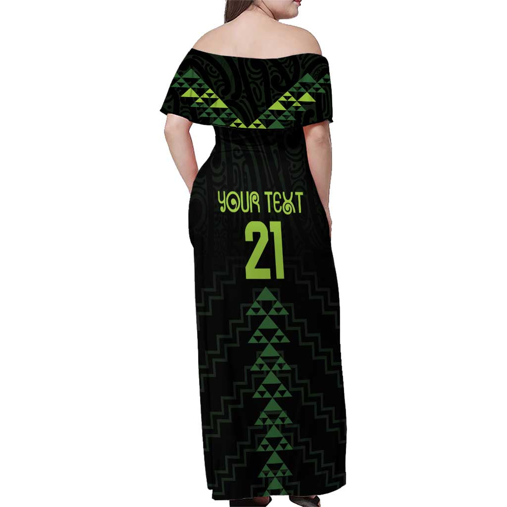Custom New Zealand Maori Koru Koiri Motif Family Matching Off Shoulder Maxi Dress and Hawaiian Shirt LT9 - Polynesian Pride