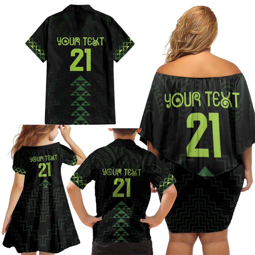Custom New Zealand Maori Koru Koiri Motif Family Matching Off Shoulder Short Dress and Hawaiian Shirt LT9 - Polynesian Pride