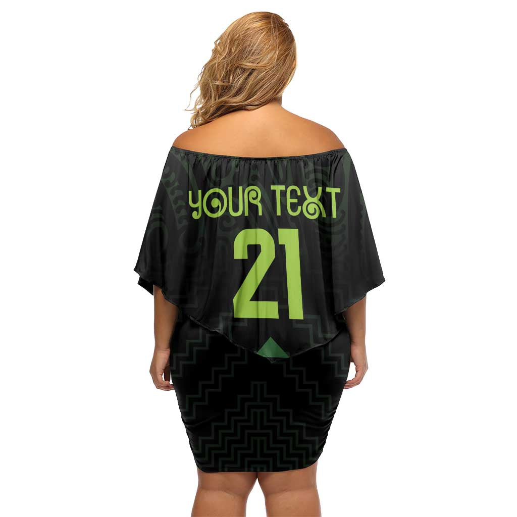 Custom New Zealand Maori Koru Koiri Motif Family Matching Off Shoulder Short Dress and Hawaiian Shirt LT9 - Polynesian Pride