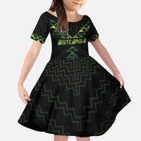 Custom New Zealand Maori Koru Koiri Motif Family Matching Puletasi and Hawaiian Shirt LT9 Daughter's Dress Green - Polynesian Pride