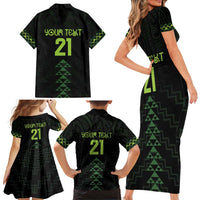Custom New Zealand Maori Koru Koiri Motif Family Matching Short Sleeve Bodycon Dress and Hawaiian Shirt LT9 - Polynesian Pride
