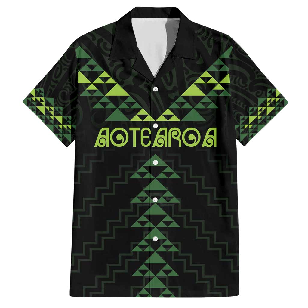 Custom New Zealand Maori Koru Koiri Motif Family Matching Short Sleeve Bodycon Dress and Hawaiian Shirt LT9 Dad's Shirt - Short Sleeve Green - Polynesian Pride