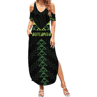 Custom New Zealand Maori Koru Koiri Motif Family Matching Summer Maxi Dress and Hawaiian Shirt LT9 Mom's Dress Green - Polynesian Pride