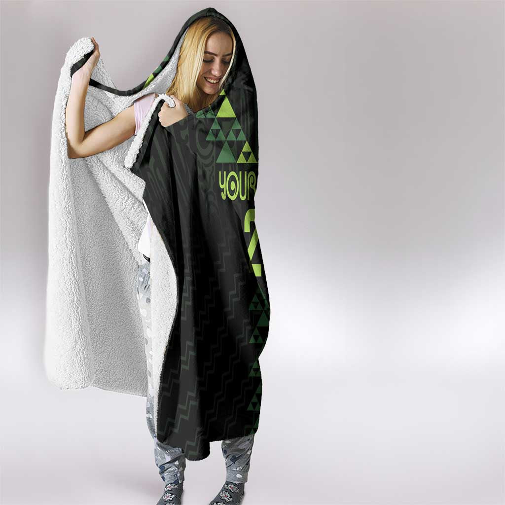 Custom New Zealand Maori Koru Koiri Motif Hooded Blanket