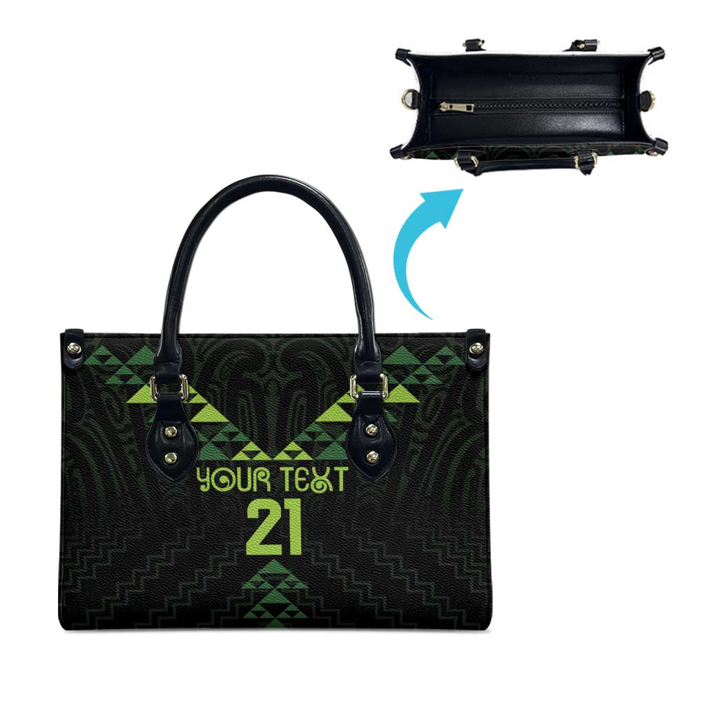 Custom New Zealand Maori Koru Koiri Motif Leather Bag - Polynesian Pride
