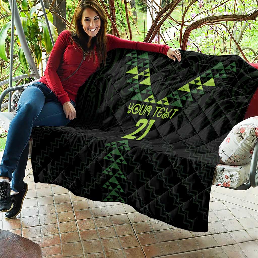 Custom New Zealand Maori Koru Koiri Motif Quilt