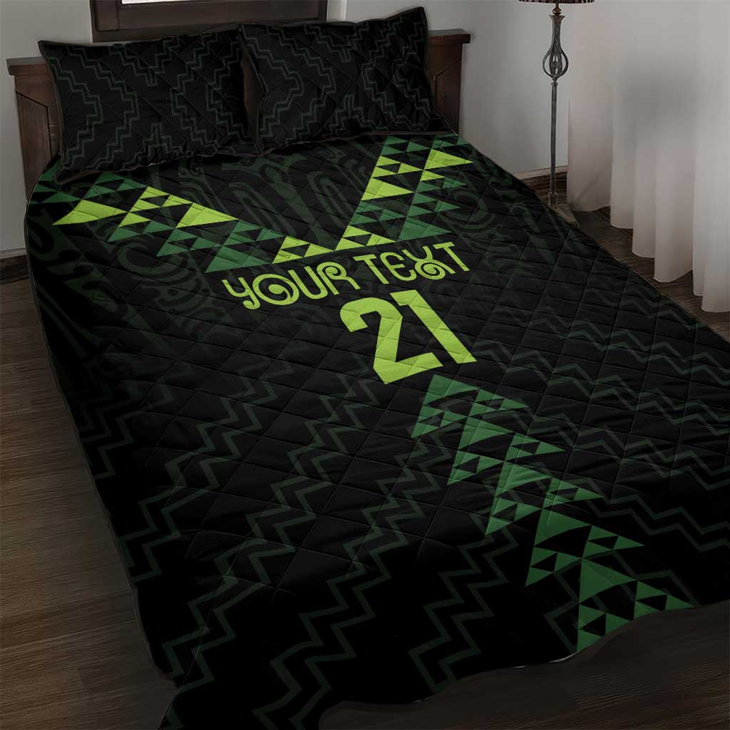 Custom New Zealand Maori Koru Koiri Motif Quilt Bed Set LT9 Green - Polynesian Pride