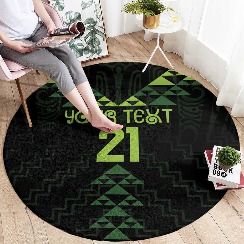 Custom New Zealand Maori Koru Koiri Motif Round Carpet