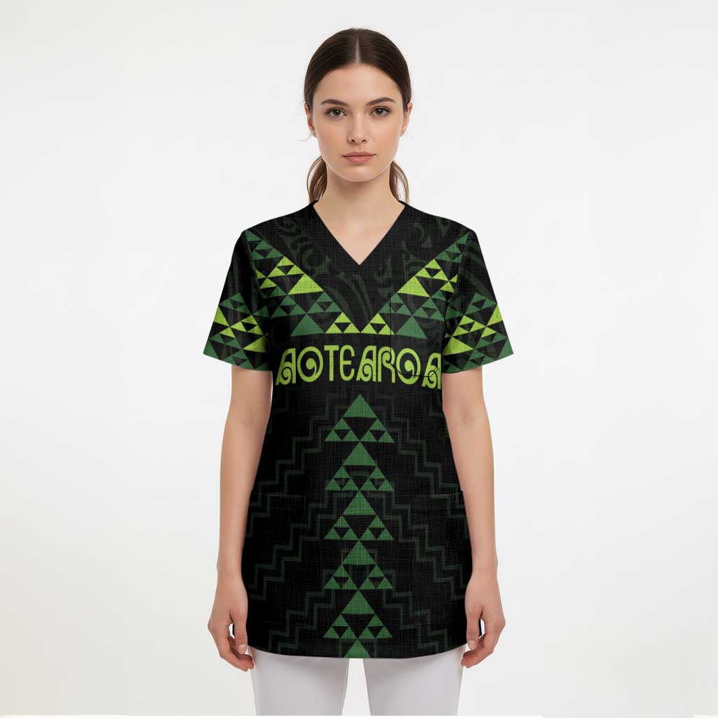 Custom New Zealand Maori Koru Koiri Motif Scrub Top - Polynesian Pride