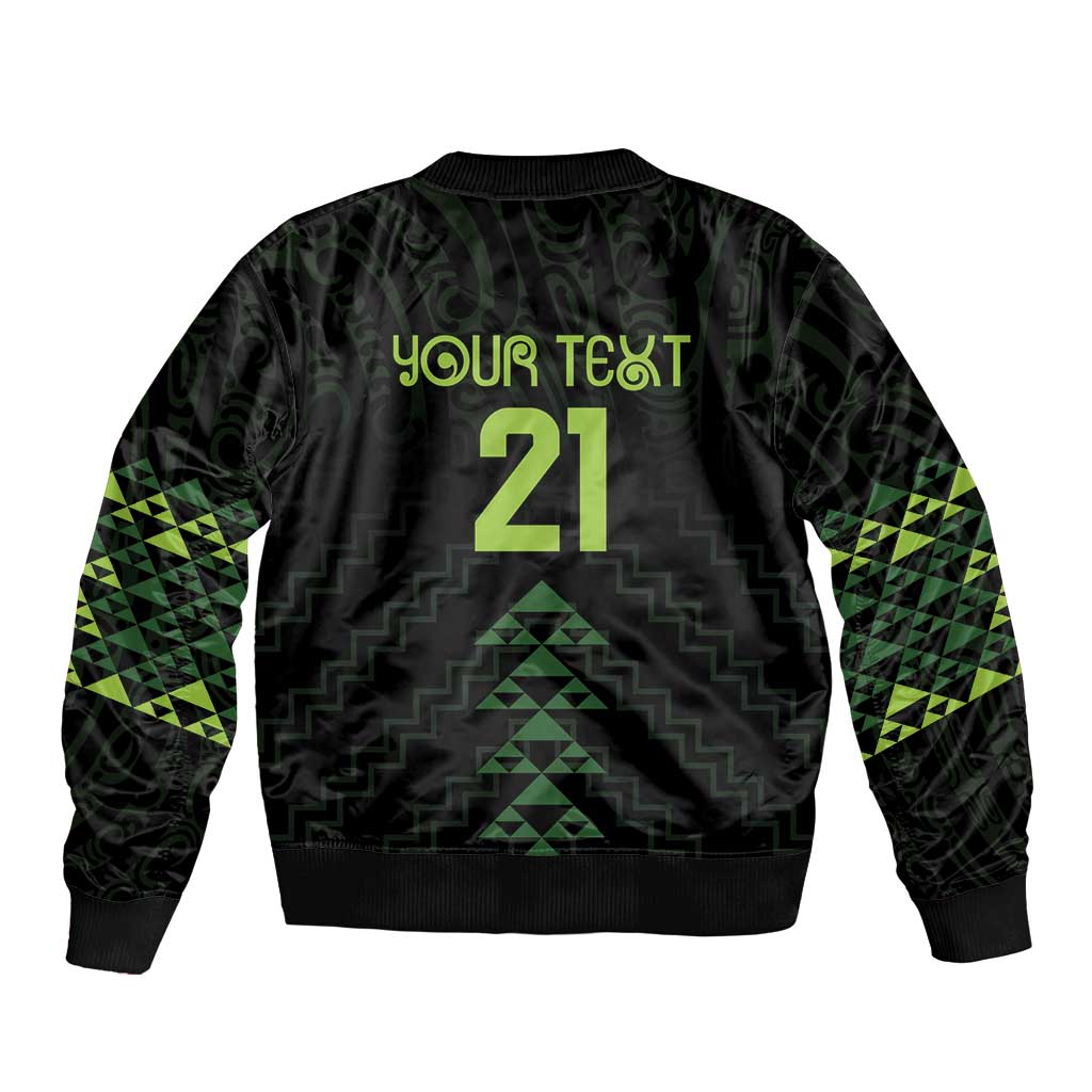 Custom New Zealand Maori Koru Koiri Motif Sleeve Zip Bomber Jacket LT9 - Polynesian Pride