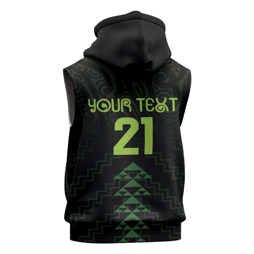 Custom New Zealand Maori Koru Koiri Motif Sleeveless Hoodie - Polynesian Pride