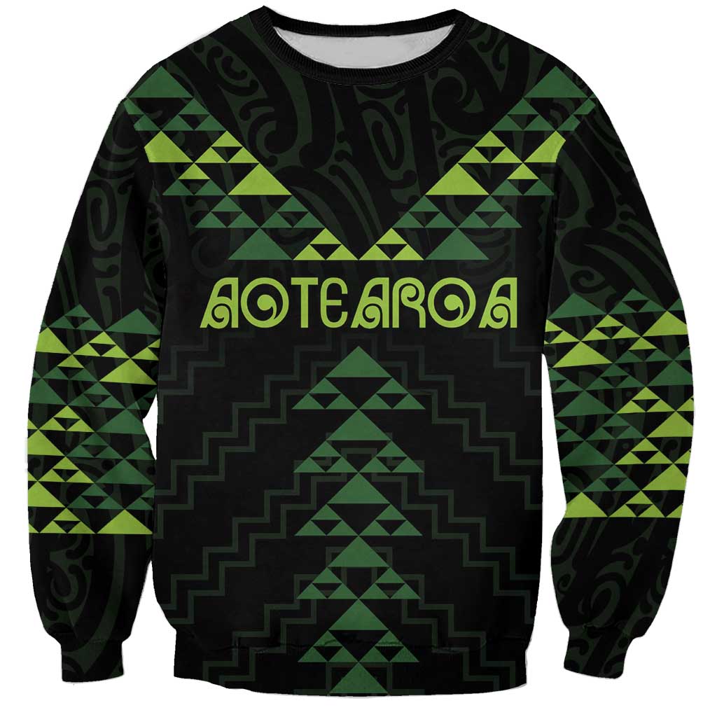 Custom New Zealand Maori Koru Koiri Motif Sweatshirt LT9 Unisex Green - Polynesian Pride