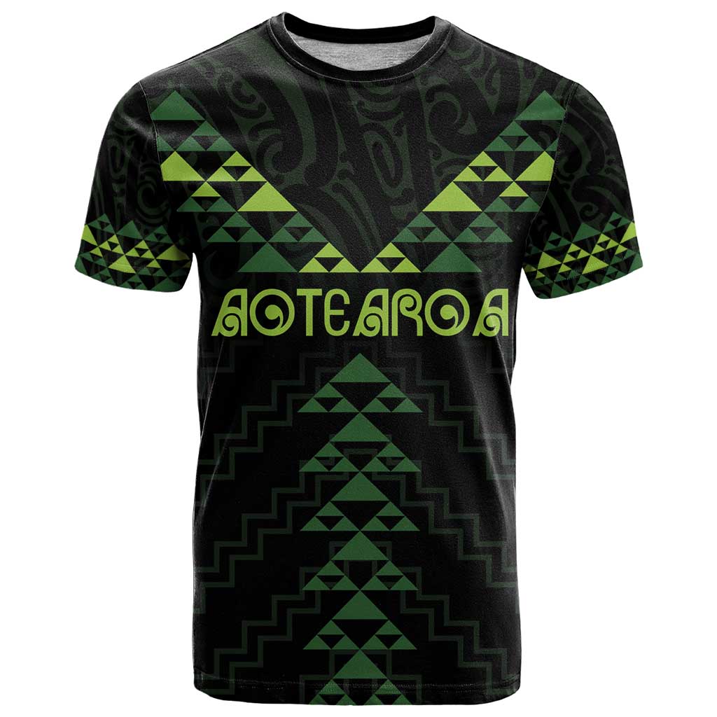 Custom New Zealand Maori Koru Koiri Motif T Shirt LT9 Green - Polynesian Pride