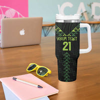 Custom New Zealand Maori Koru Koiri Motif Tumbler With Handle