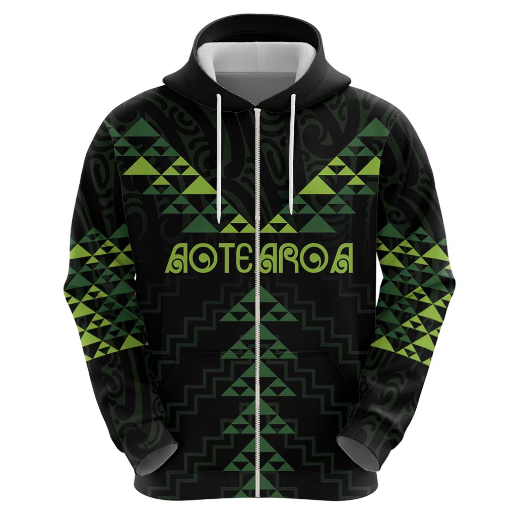 Custom New Zealand Maori Koru Koiri Motif Zip Hoodie LT9 - Polynesian Pride