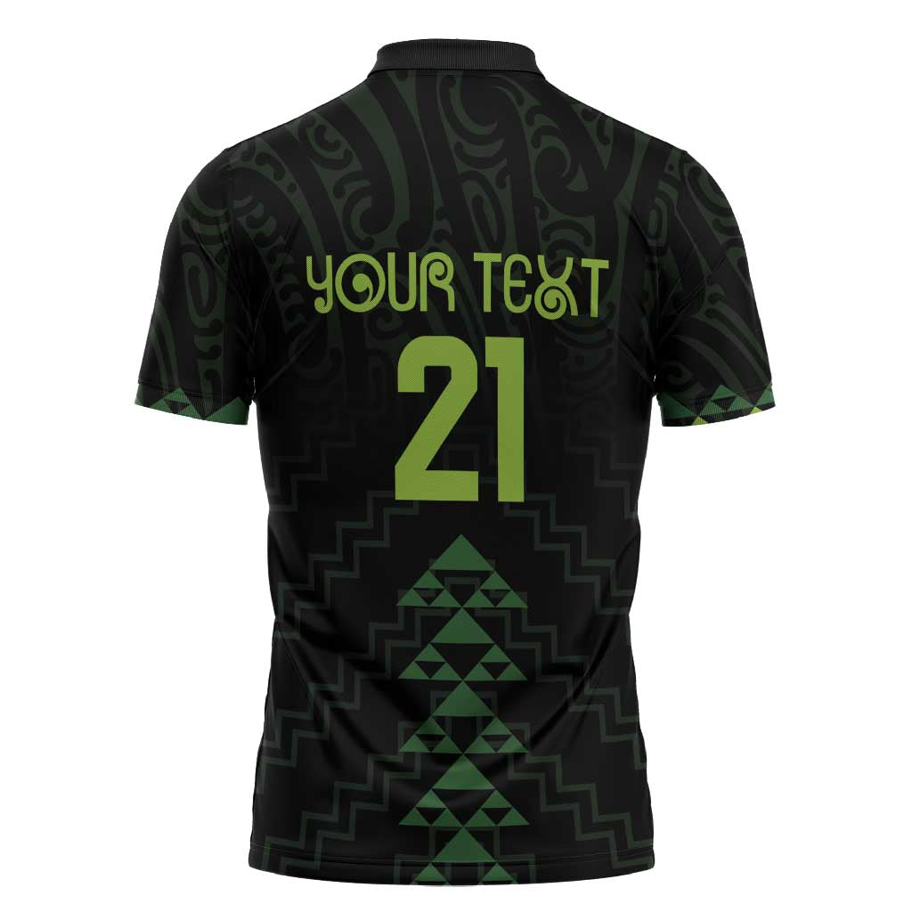 Custom New Zealand Maori Koru Koiri Motif Zipper Polo Shirt LT9 - Polynesian Pride