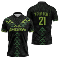 Custom New Zealand Maori Koru Koiri Motif Zipper Polo Shirt LT9 - Polynesian Pride