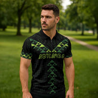 Custom New Zealand Maori Koru Koiri Motif Zipper Polo Shirt LT9 - Polynesian Pride