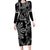 Filipino Sun Tribal Tattoo Long Sleeve Bodycon Dress Philippines Inspired Barong Simple Black