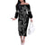 Filipino Sun Tribal Tattoo Off The Shoulder Long Sleeve Dress Philippines Inspired Barong Simple Black