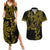 Filipino Sun Tribal Tattoo Couples Matching Summer Maxi Dress and Hawaiian Shirt Philippines Inspired Barong Simple Gold