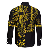 Filipino Sun Tribal Tattoo Family Matching Puletasi and Hawaiian Shirt Philippines Inspired Barong Simple Gold LT9 - Polynesian Pride
