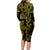 Filipino Sun Tribal Tattoo Long Sleeve Bodycon Dress Philippines Inspired Barong Simple Gold