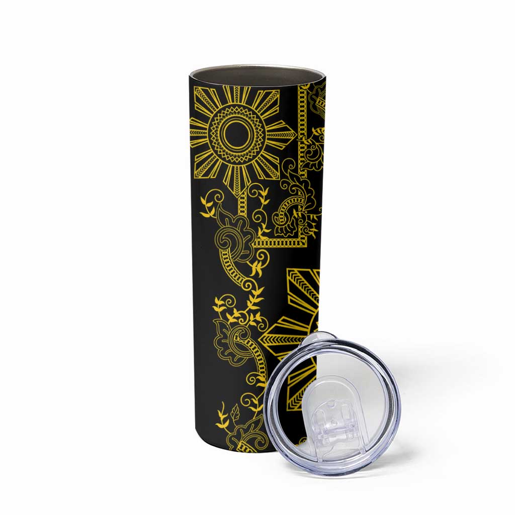 Filipino Sun Tribal Tattoo Skinny Tumbler Philippines Inspired Barong Simple Gold LT9 - Polynesian Pride