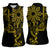 Filipino Sun Tribal Tattoo Women Sleeveless Polo Shirt Philippines Inspired Barong Simple Gold