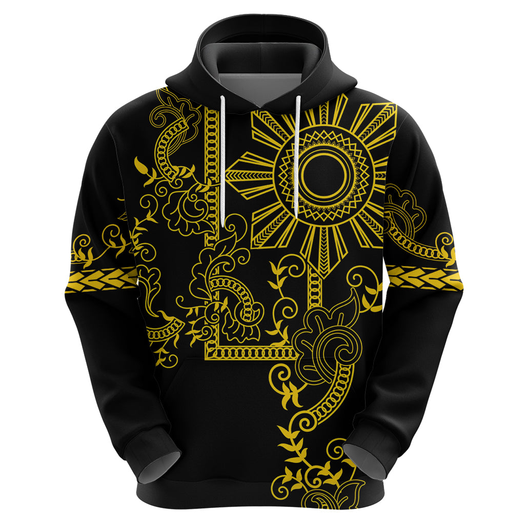 Filipino Sun Tribal Tattoo Zip Hoodie Philippines Inspired Barong Simple Gold