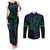 Filipino Sun Tribal Tattoo Couples Matching Tank Maxi Dress and Long Sleeve Button Shirt Philippines Inspired Barong Blue Art