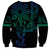 Filipino Sun Tribal Tattoo Sweatshirt Philippines Inspired Barong Blue Art