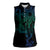 Filipino Sun Tribal Tattoo Women Sleeveless Polo Shirt Philippines Inspired Barong Blue Art