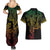 Filipino Sun Tribal Tattoo Couples Matching Summer Maxi Dress and Hawaiian Shirt Philippines Inspired Barong Reggae Art