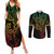 Filipino Sun Tribal Tattoo Couples Matching Summer Maxi Dress and Long Sleeve Button Shirt Philippines Inspired Barong Reggae Art