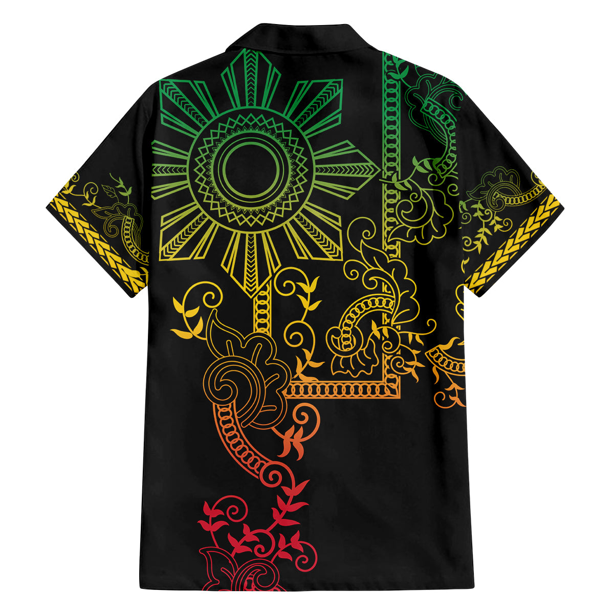 Filipino Sun Tribal Tattoo Family Matching Puletasi and Hawaiian Shirt Philippines Inspired Barong Reggae Art LT9 - Polynesian Pride