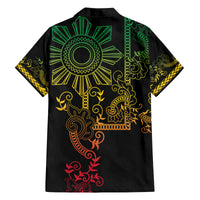 Filipino Sun Tribal Tattoo Family Matching Puletasi and Hawaiian Shirt Philippines Inspired Barong Reggae Art LT9 - Polynesian Pride
