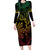 Filipino Sun Tribal Tattoo Long Sleeve Bodycon Dress Philippines Inspired Barong Reggae Art