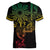 Filipino Sun Tribal Tattoo Women V-Neck T-Shirt Philippines Inspired Barong Reggae Art
