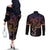 Filipino Sun Tribal Tattoo Couples Matching Off The Shoulder Long Sleeve Dress and Long Sleeve Button Shirt Philippines Inspired Barong Pink Art