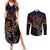 Filipino Sun Tribal Tattoo Couples Matching Summer Maxi Dress and Long Sleeve Button Shirt Philippines Inspired Barong Pink Art