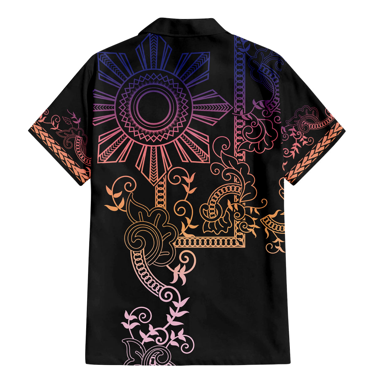 Filipino Sun Tribal Tattoo Family Matching Mermaid Dress and Hawaiian Shirt Philippines Inspired Barong Pink Art LT9 - Polynesian Pride