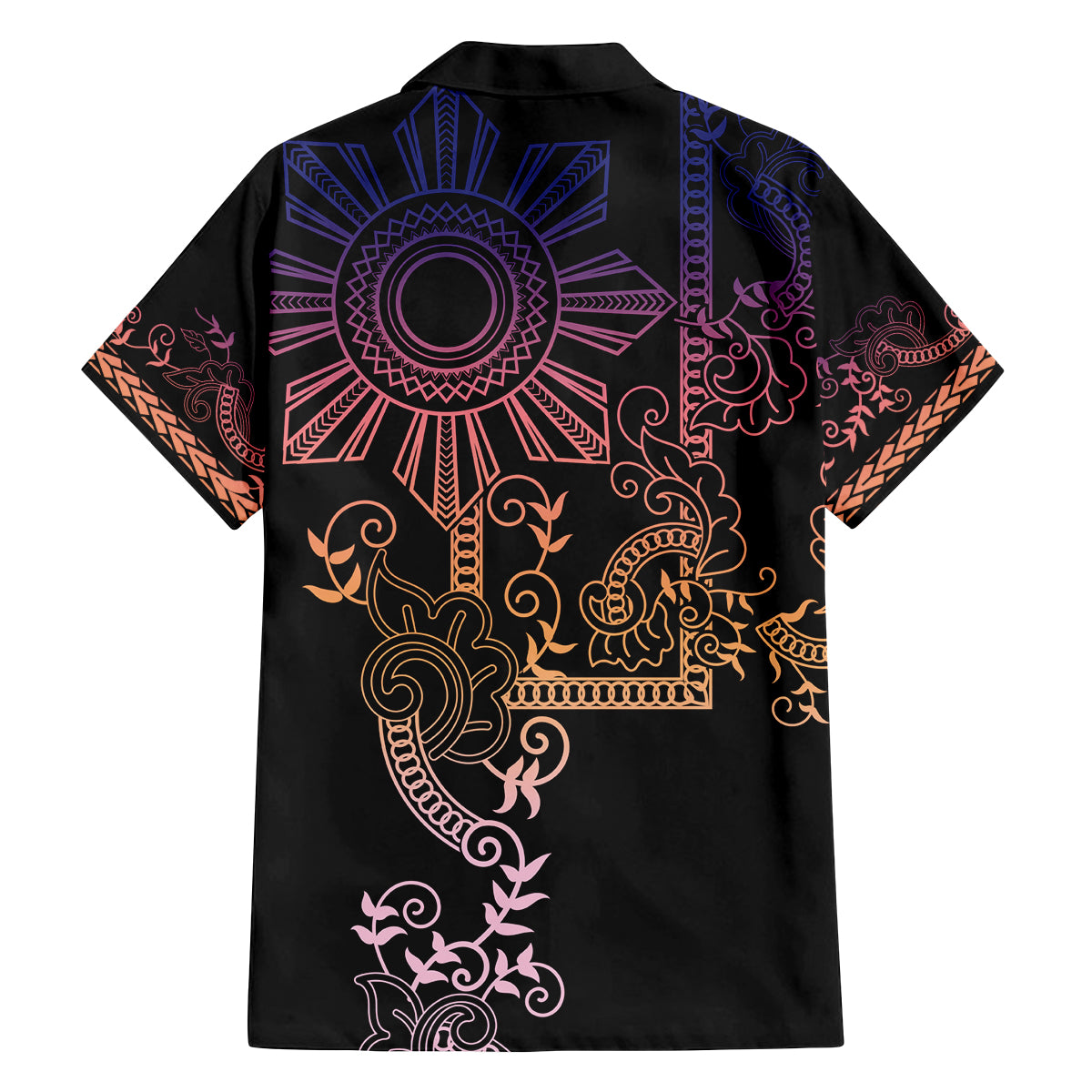 Filipino Sun Tribal Tattoo Family Matching Puletasi and Hawaiian Shirt Philippines Inspired Barong Pink Art LT9 - Polynesian Pride